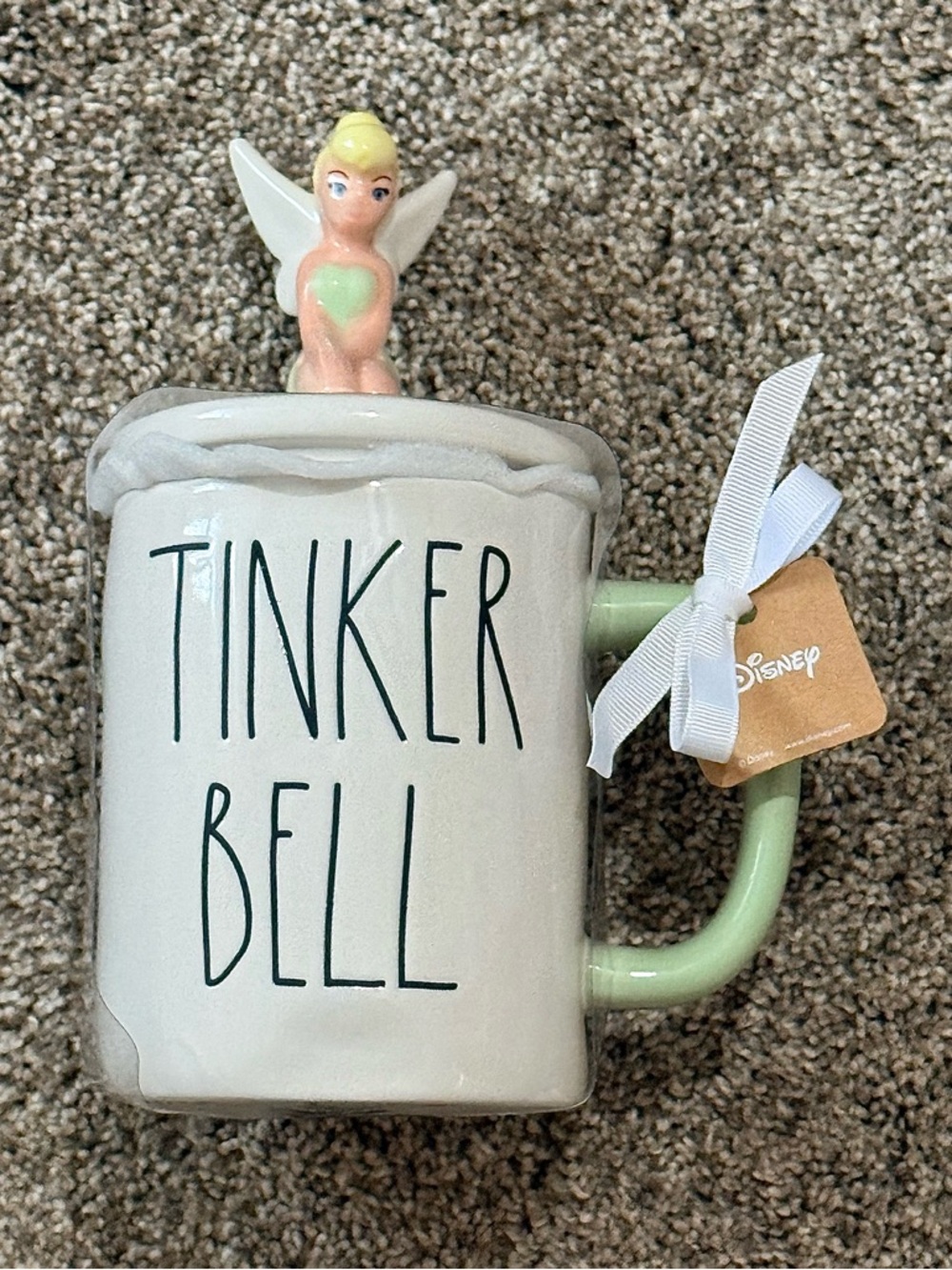 Rae Dunn Disney Tinkerbell Mug with Topper!  NEW!!!